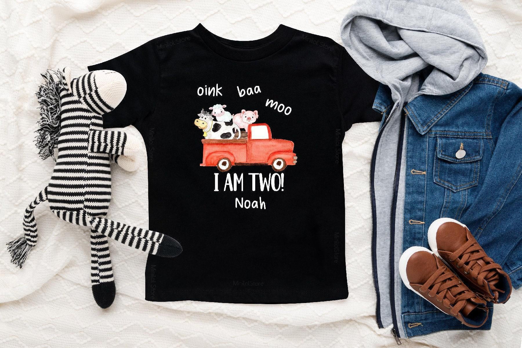 Oink Baa Moo Blue Truck Birthday Shirt birthday product image 3