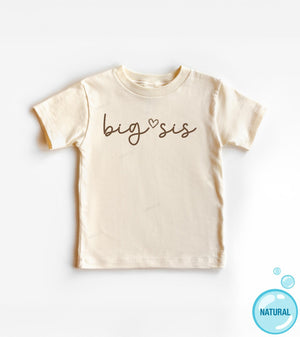 Big and Little Sis Matching typographic design on Baby Short Sleeve Onesie®