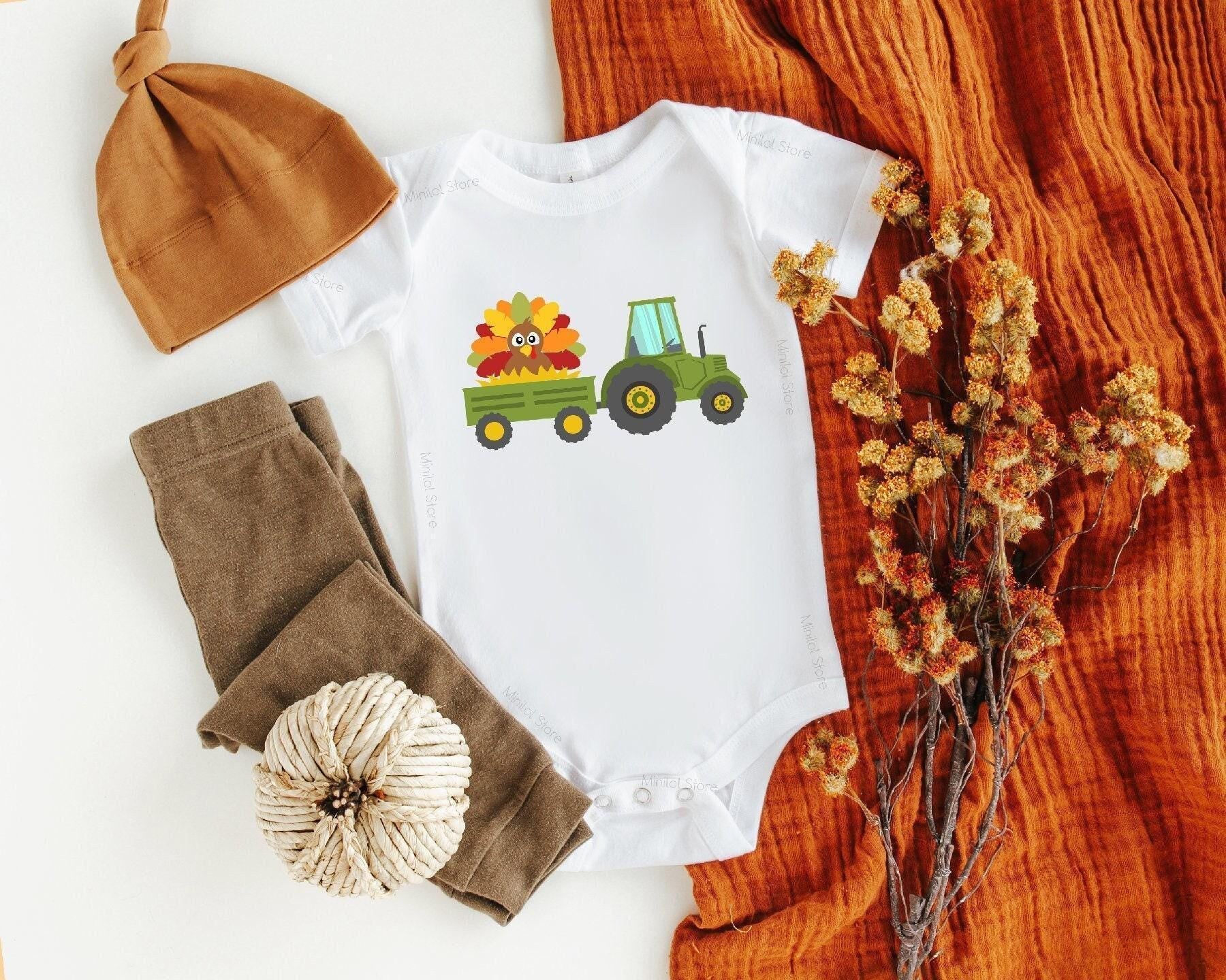 Alternate baby or kids garment view for Turkey Tractor Thanksgiving Toddler Shirt