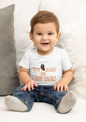 Seasonal apparel color chart for Don't Scare Me, I Poop Easily Halloween Baby Onesie®