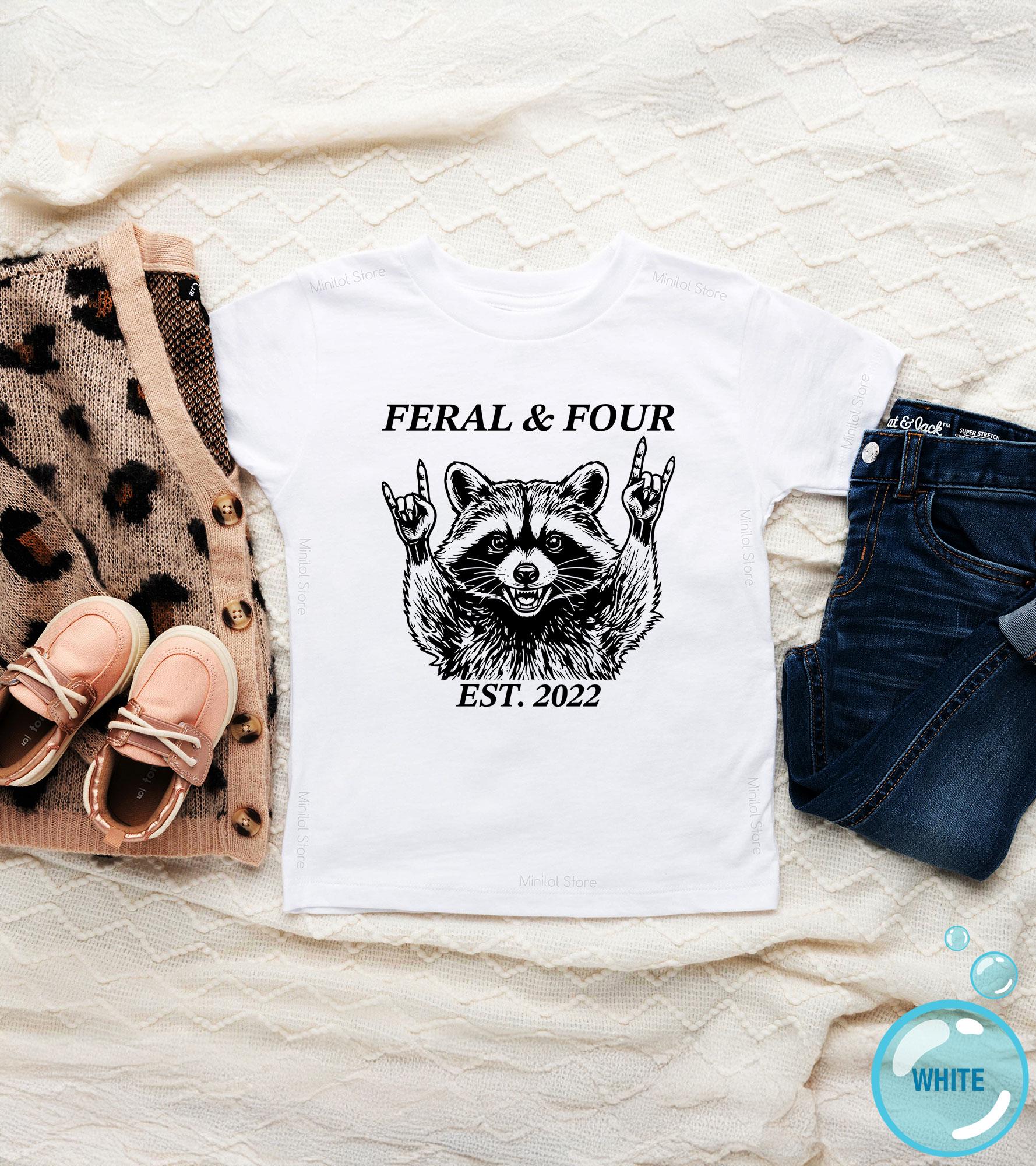 Feral and Four Fourth Birthday Shirt birthday product image 5