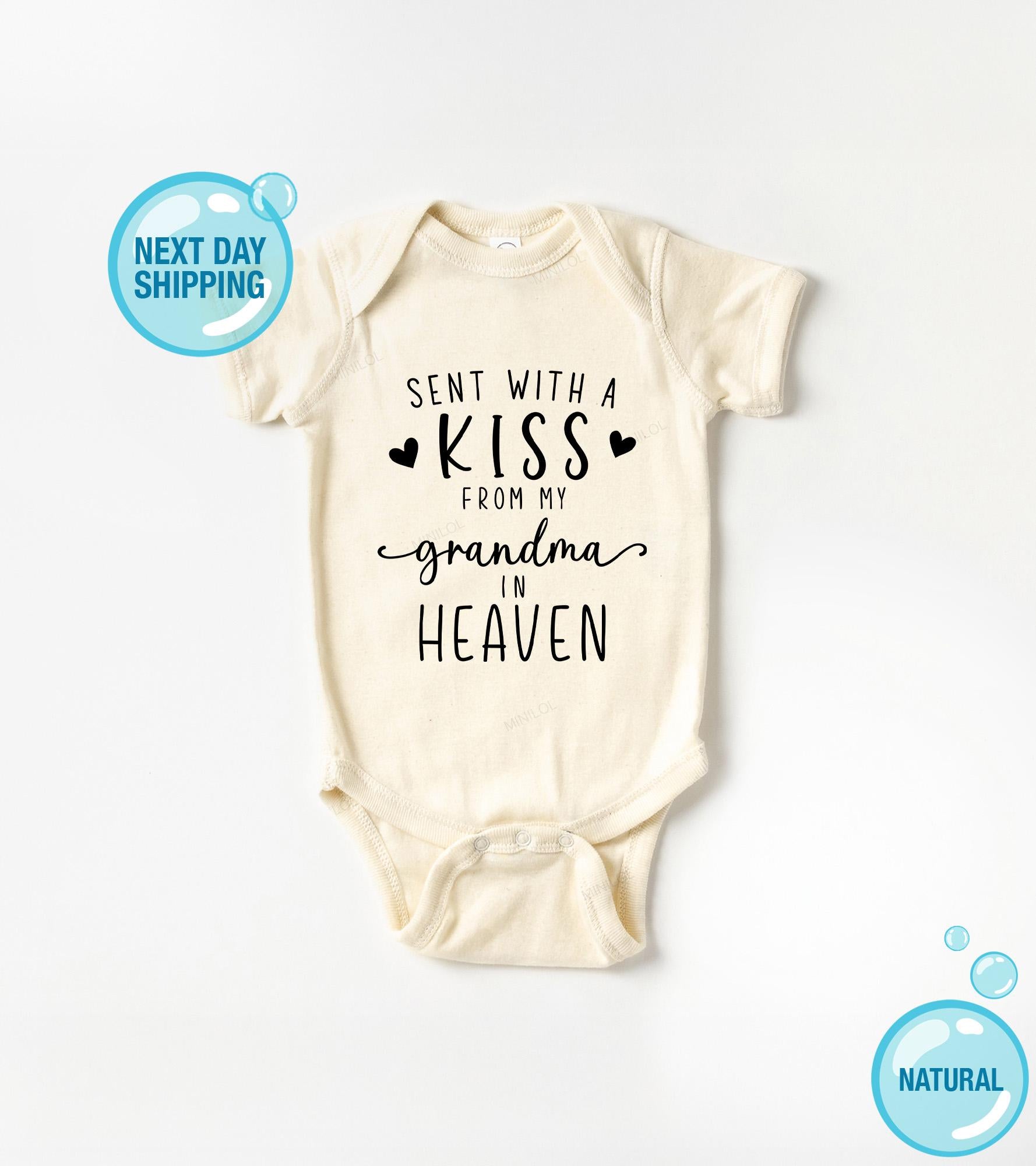 Main pregnancy announcement product mockup for Sent With A Kiss From My Grandma Rainbow Baby Announcement Baby Announcement