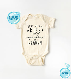 Sent with a Kiss from My Grandma Rainbow rainbow design on Baby Short Sleeve Onesie®