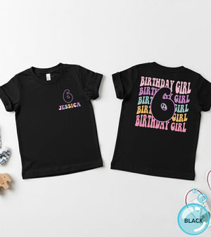 Personalized Floral Birthday Girl Shirt birthday product image 4