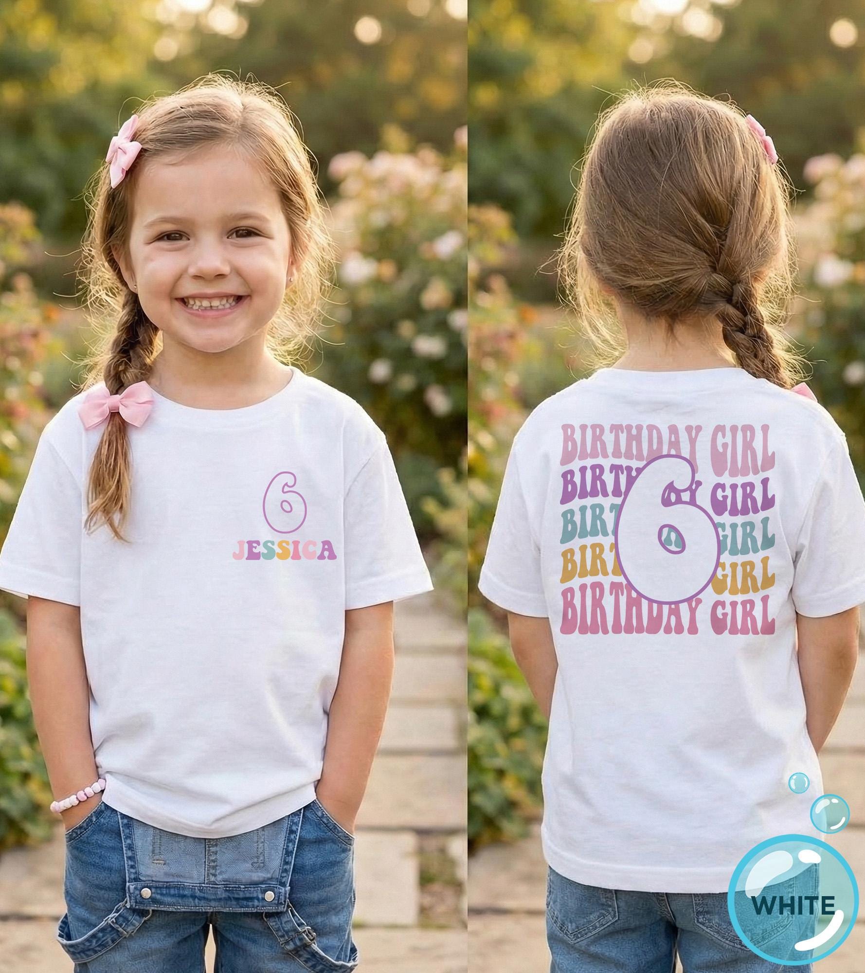 Personalized Floral Birthday Girl Shirt birthday product image 2
