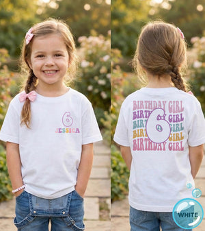 Personalized Floral Birthday Girl Shirt birthday product image 2