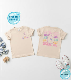 Personalized Floral Birthday Girl Shirt birthday product image 1