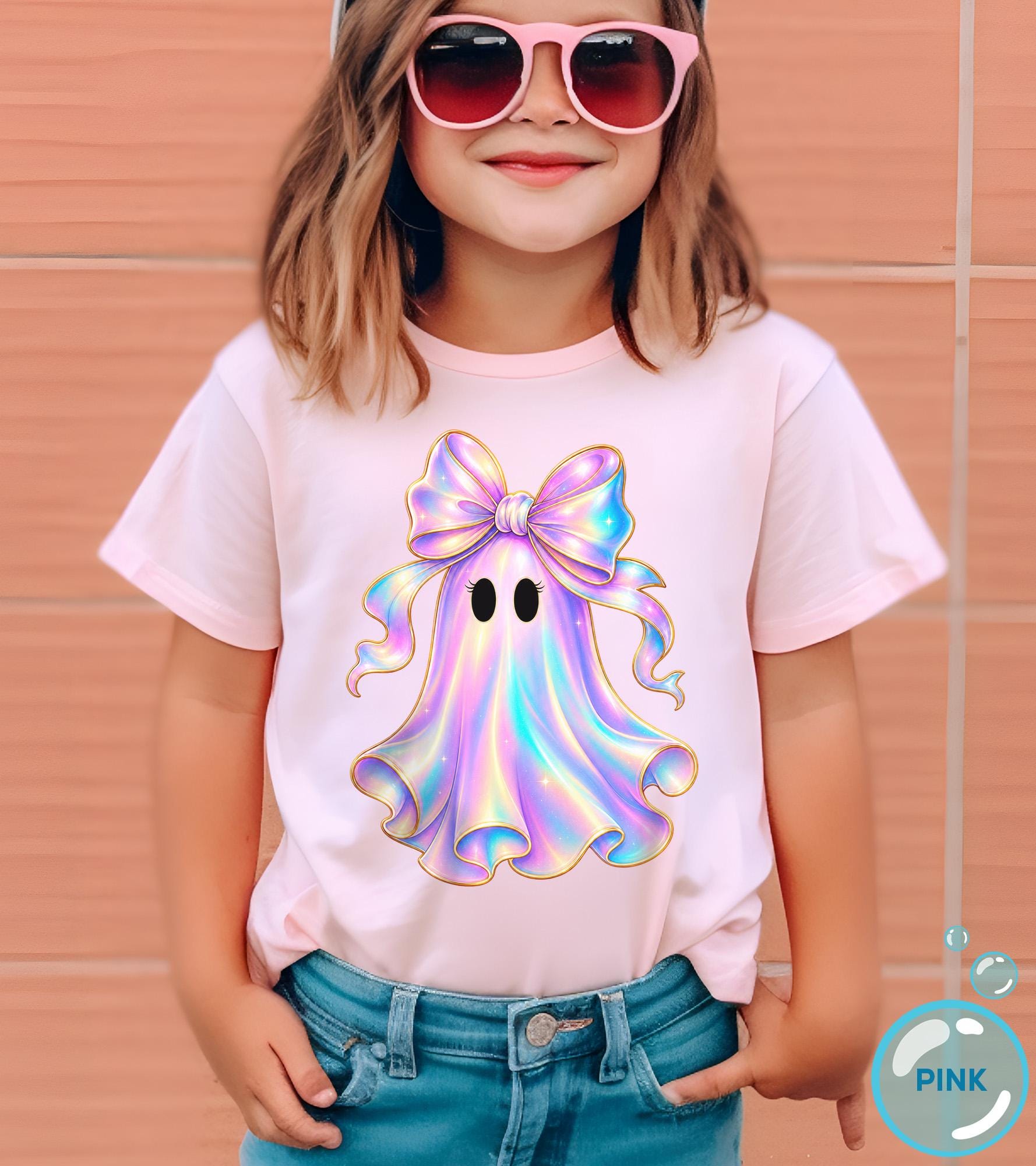 Alternate baby or kids garment view for Girls Ghost Halloween Kids Graphic Tee