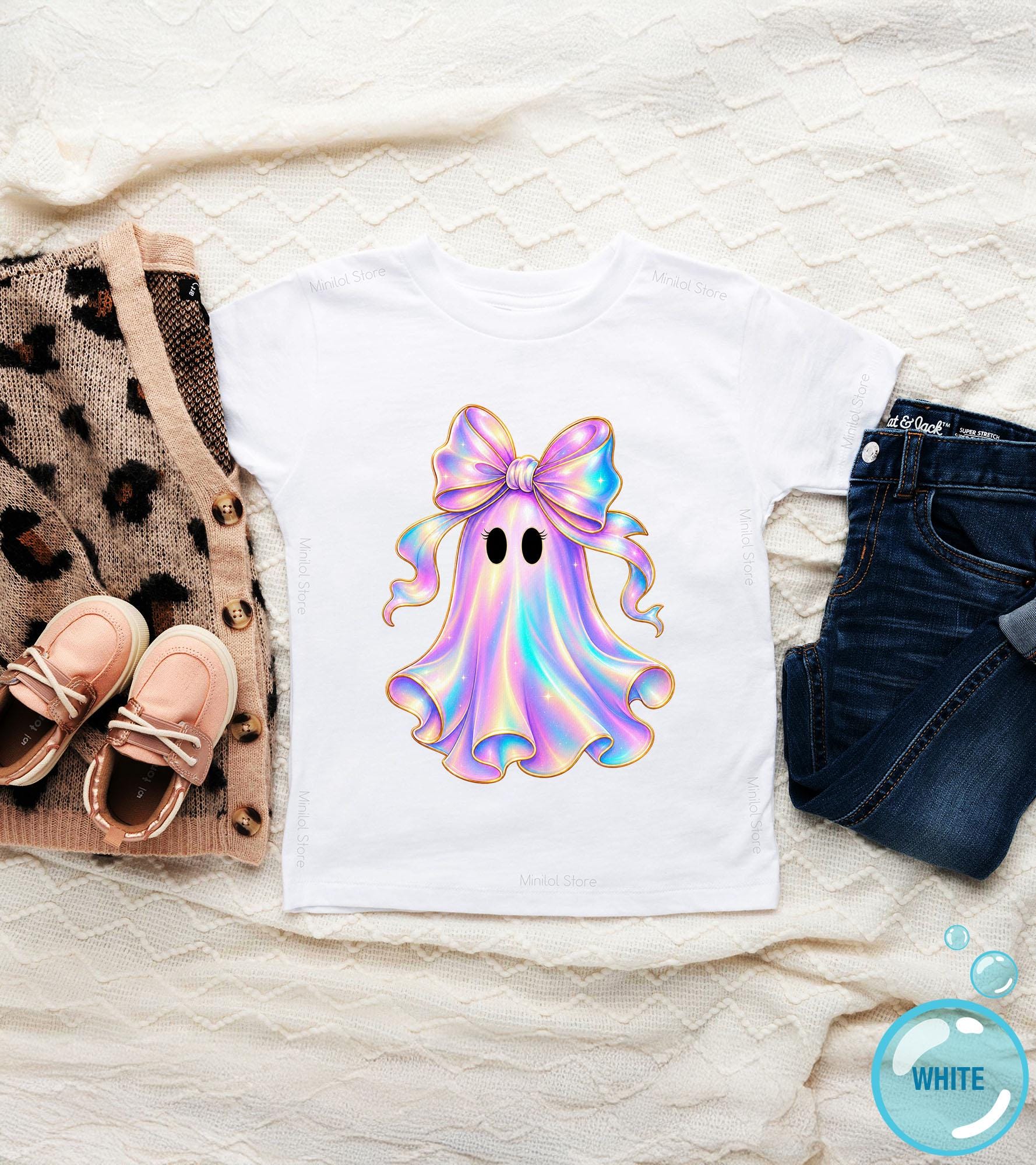 Baby toddler and youth size chart for Girls Ghost Halloween Kids Graphic Tee